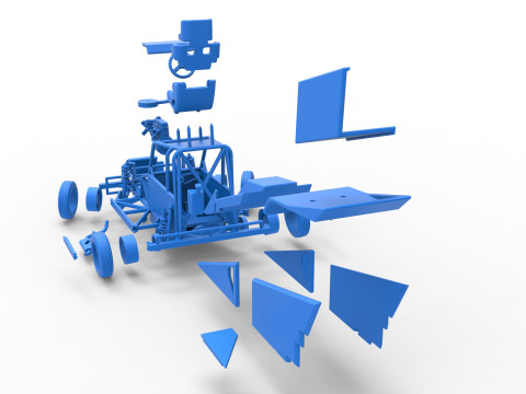 Nowozelandzki samochód Ministock podczas obracania wersji 2 w skali od 1 do 25 Model do druku 3D