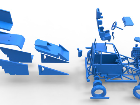 Nowozelandzki samochód Ministock podczas obracania wersji 2 w skali od 1 do 25 Model do druku 3D