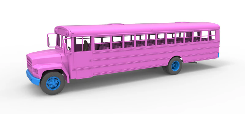 School bus for Figure 8 racing Version 2 Scale 1 to 25 3D Print Model .c4d .max .obj .3ds .fbx .stl .blend