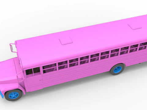 School bus for Figure 8 racing Version 2 Scale 1 to 25 3D Print Model