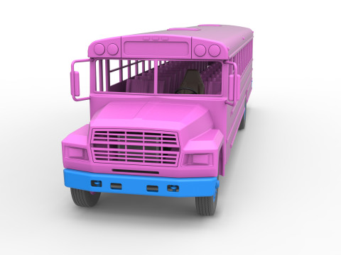 School bus for Figure 8 racing Version 2 Scale 1 to 25 3D प्रिंट मॉडल