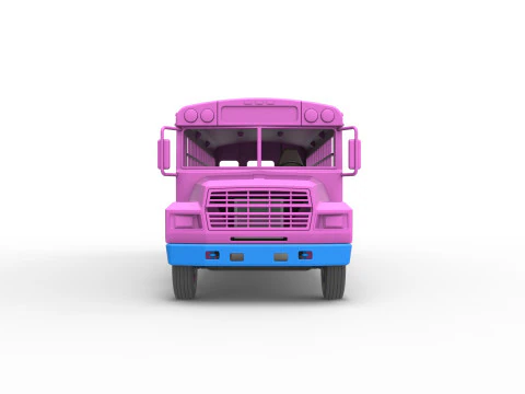 School bus for Figure 8 racing Version 2 Scale 1 to 25 3D Print Model