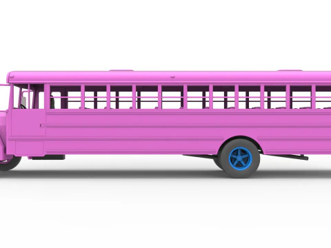 School bus for Figure 8 racing Version 2 Scale 1 to 25 3D Print Model