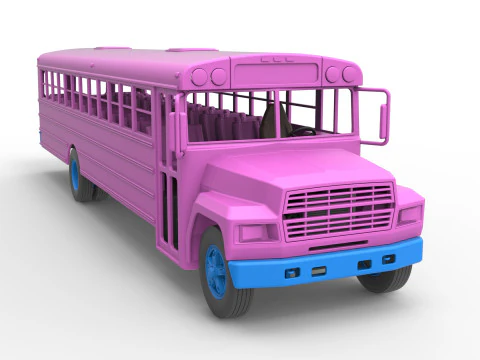 School bus for Figure 8 racing Version 2 Scale 1 to 25 3D Print Model