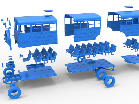 School bus for Figure 8 racing Version 2 Scale 1 to 25 3D प्रिंट मॉडल
