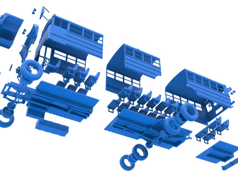 School bus for Figure 8 racing Version 2 Scale 1 to 25 3D प्रिंट मॉडल