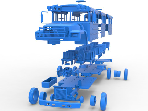 School bus for Figure 8 racing Version 2 Scale 1 to 25 3D प्रिंट मॉडल