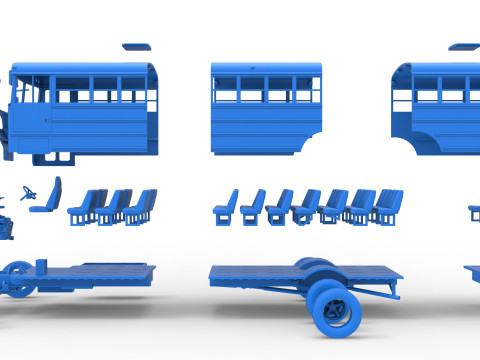 School bus for Figure 8 racing Version 2 Scale 1 to 25 3D प्रिंट मॉडल