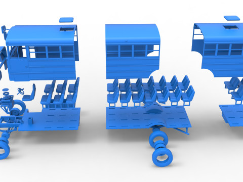 School bus for Figure 8 racing Version 2 Scale 1 to 25 3D प्रिंट मॉडल