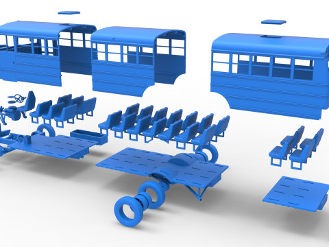 School bus for Figure 8 racing Version 2 Scale 1 to 25 3D प्रिंट मॉडल