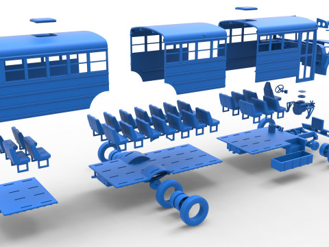 School bus for Figure 8 racing Version 2 Scale 1 to 25 3D प्रिंट मॉडल