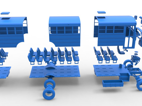 School bus for Figure 8 racing Version 2 Scale 1 to 25 3D प्रिंट मॉडल