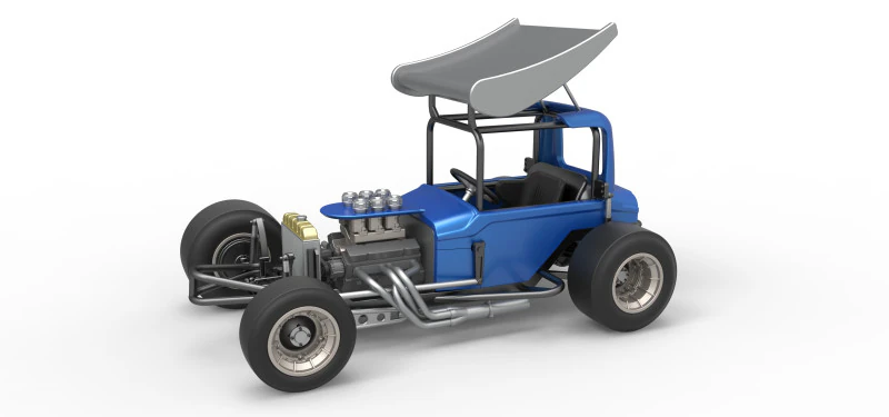 Vintage Winged Supermodified stock car Version 2 Scale 1 to 25 3D Print Model .c4d .max .obj .3ds .fbx .stl .blend