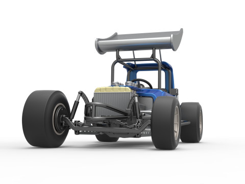 Vintage Winged Supermodified stock car Version 2 Scale 1 to 25 3D Baskı Modeli