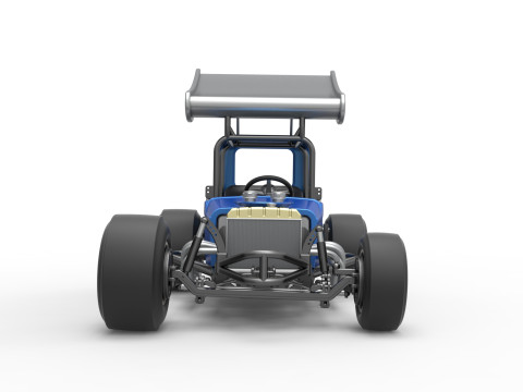 Vintage Winged Supermodified stock car Version 2 Scale 1 to 25 3D Baskı Modeli