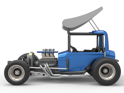Vintage Winged Supermodified stock car Version 2 Scale 1 to 25 3D Baskı Modeli