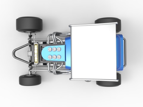 Vintage Winged Supermodified stock car Version 2 Scale 1 to 25 3D Baskı Modeli