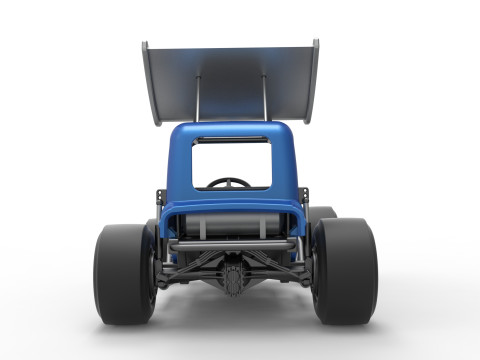 Vintage Winged Supermodified stock car Version 2 Scale 1 to 25 3D Baskı Modeli