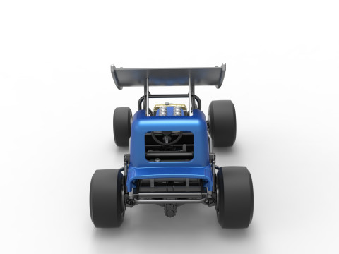 Vintage Winged Supermodified stock car Version 2 Scale 1 to 25 3D Baskı Modeli