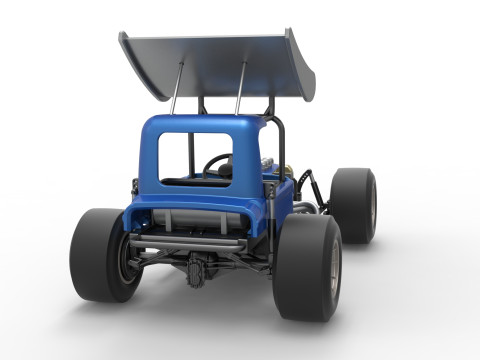 Vintage Winged Supermodified stock car Version 2 Scale 1 to 25 3D Baskı Modeli