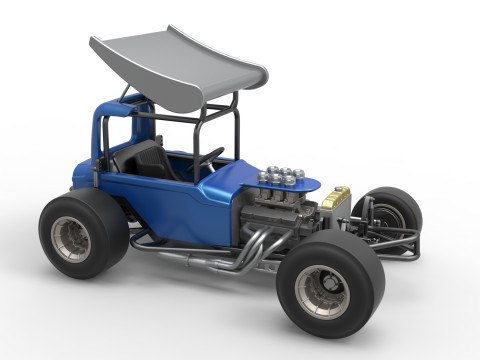 Vintage Winged Supermodified stock car Version 2 Scale 1 to 25 3D Baskı Modeli