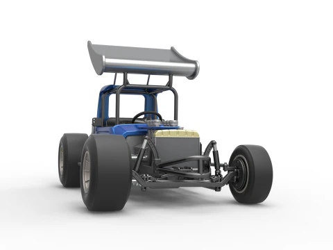 Vintage Winged Supermodified stock car Version 2 Scale 1 to 25 3D Print Model
