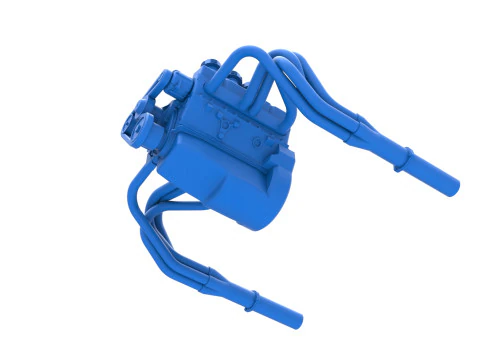 Engine of Vintage Supermodified stock car Version 2 Scale 1 to 25 3D Print Model