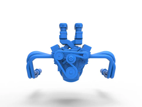 Engine of Vintage Supermodified stock car Version 2 Scale 1 to 25 3D Print Model