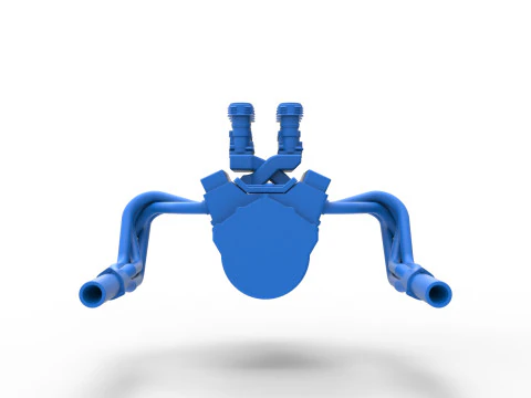 Engine of Vintage Supermodified stock car Version 2 Scale 1 to 25 3D Print Model