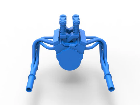 Engine of Vintage Supermodified stock car Version 2 Scale 1 to 25 3D Print Model