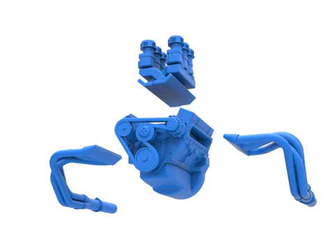 Engine of Vintage Supermodified stock car Version 2 Scale 1 to 25 3D Print Model
