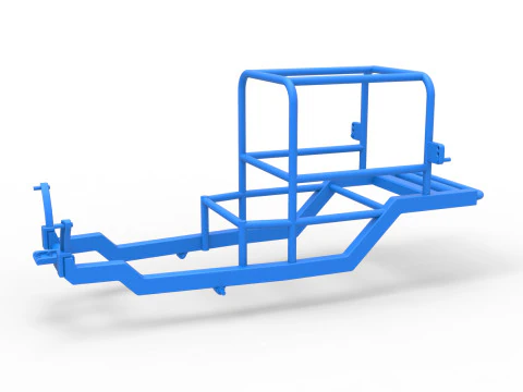 Frame of Vintage Supermodified stock car Version 2 Scale 1 to 25 3D Print Model