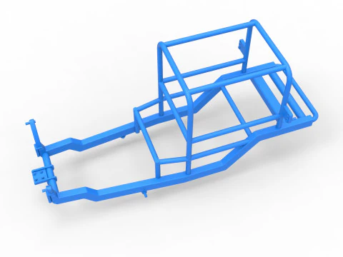 Frame of Vintage Supermodified stock car Version 2 Scale 1 to 25 3D Print Model