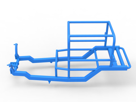 Кадр винтажного супермодифицированного серийного автомобиля, версия 2. Масштаб от 1 до 25. 3D Принт Модель