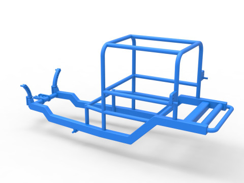 Кадр винтажного супермодифицированного серийного автомобиля, версия 2. Масштаб от 1 до 25. 3D Принт Модель