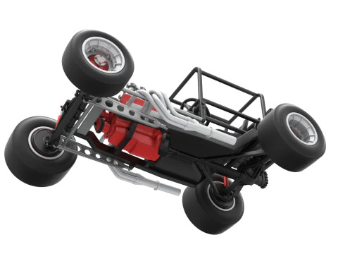 Vintage Supermodified stock car Base Version 2 Scale 1 to 25 3D Print Model