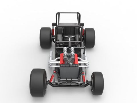 Vintage Supermodified stock car Base Version 2 Scale 1 to 25 Model Cetak 3D