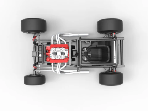 Vintage Supermodified stock car Base Version 2 Scale 1 to 25 3D Print Model