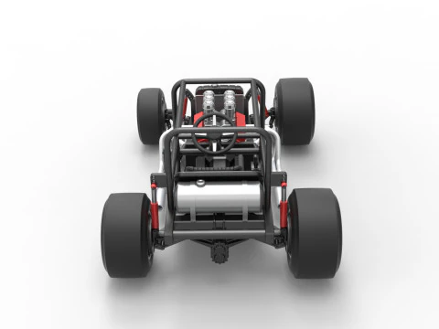 Vintage Supermodified stock car Base Version 2 Scale 1 to 25 3D Print Model