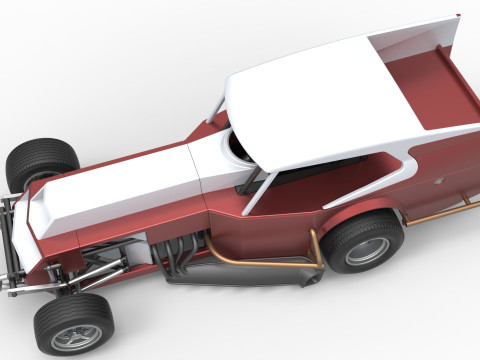 Vintage Dirt Modifiye stok araba Versiyon 5 Ölçek 1 - 25 3D Baskı Modeli