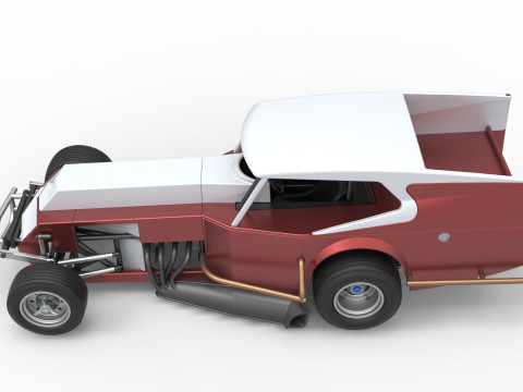 Vintage Dirt Modifiye stok araba Versiyon 5 Ölçek 1 - 25 3D Baskı Modeli