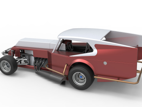 Vintage Dirt Modifiye stok araba Versiyon 5 Ölçek 1 - 25 3D Baskı Modeli