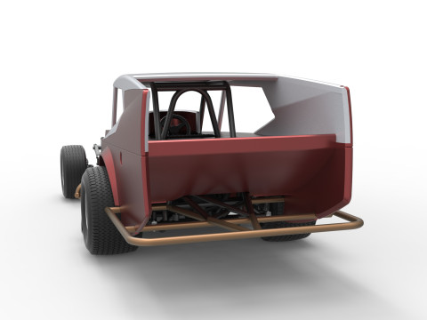 Vintage Dirt Modifiye stok araba Versiyon 5 Ölçek 1 - 25 3D Baskı Modeli