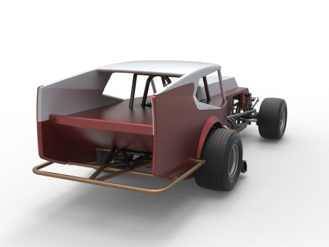 Vintage Dirt Modifiye stok araba Versiyon 5 Ölçek 1 - 25 3D Baskı Modeli