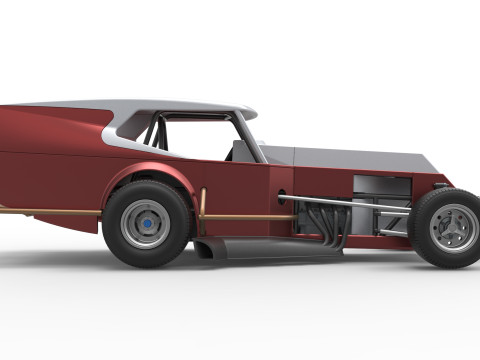 Vintage Dirt Modifiye stok araba Versiyon 5 Ölçek 1 - 25 3D Baskı Modeli