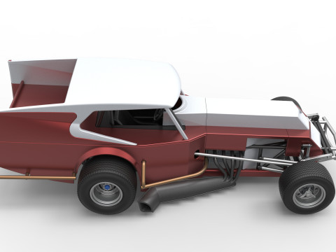 Vintage Dirt Modifiye stok araba Versiyon 5 Ölçek 1 - 25 3D Baskı Modeli