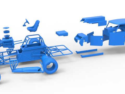 Vintage Dirt Modifiye stok araba Versiyon 5 Ölçek 1 - 25 3D Baskı Modeli