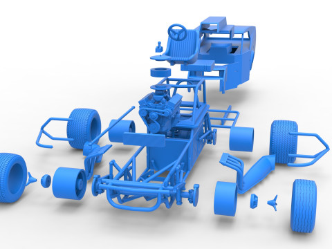 Vintage Dirt Modifiye stok araba Versiyon 5 Ölçek 1 - 25 3D Baskı Modeli