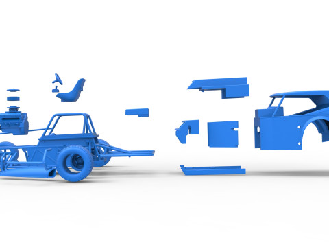 Vintage Dirt Modifiye stok araba Versiyon 5 Ölçek 1 - 25 3D Baskı Modeli