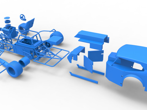 Vintage Dirt Modifiye stok araba Versiyon 5 Ölçek 1 - 25 3D Baskı Modeli